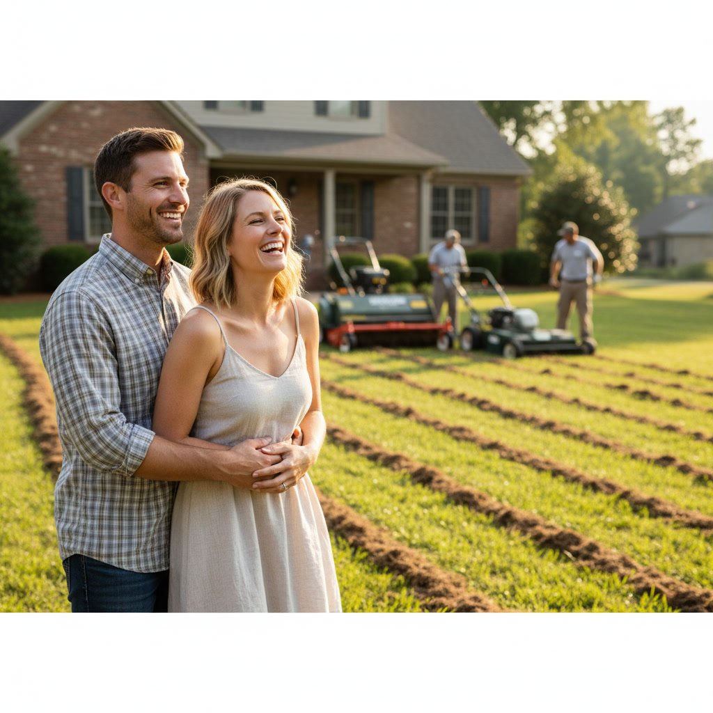 Healthy green lawn with landscaping at West Islip home