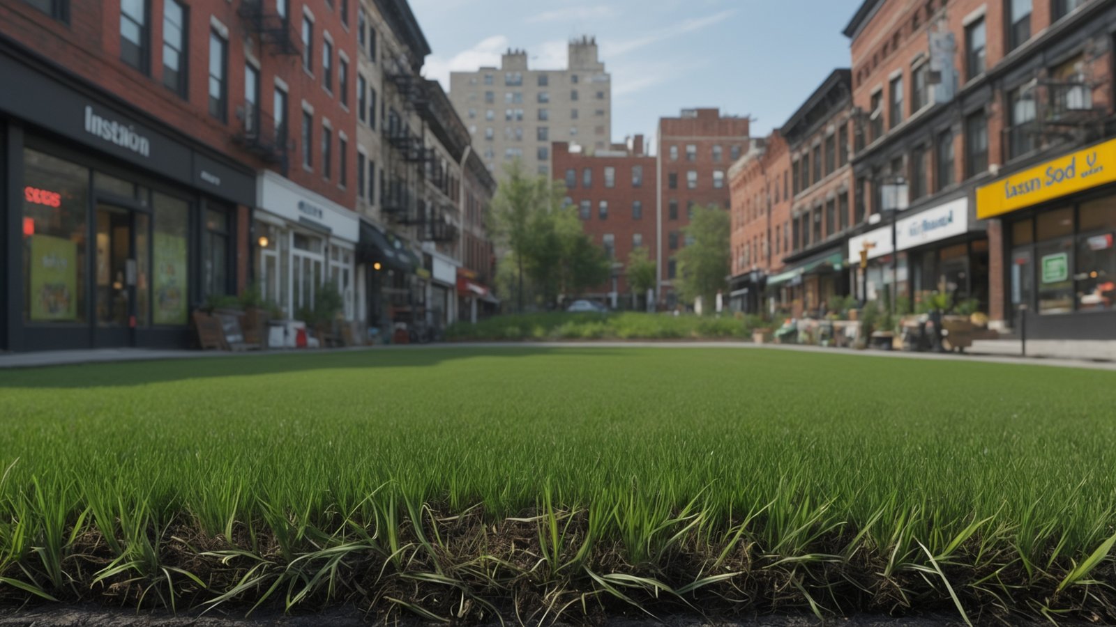 freshly installed sod on prepared soil in Babylon NY